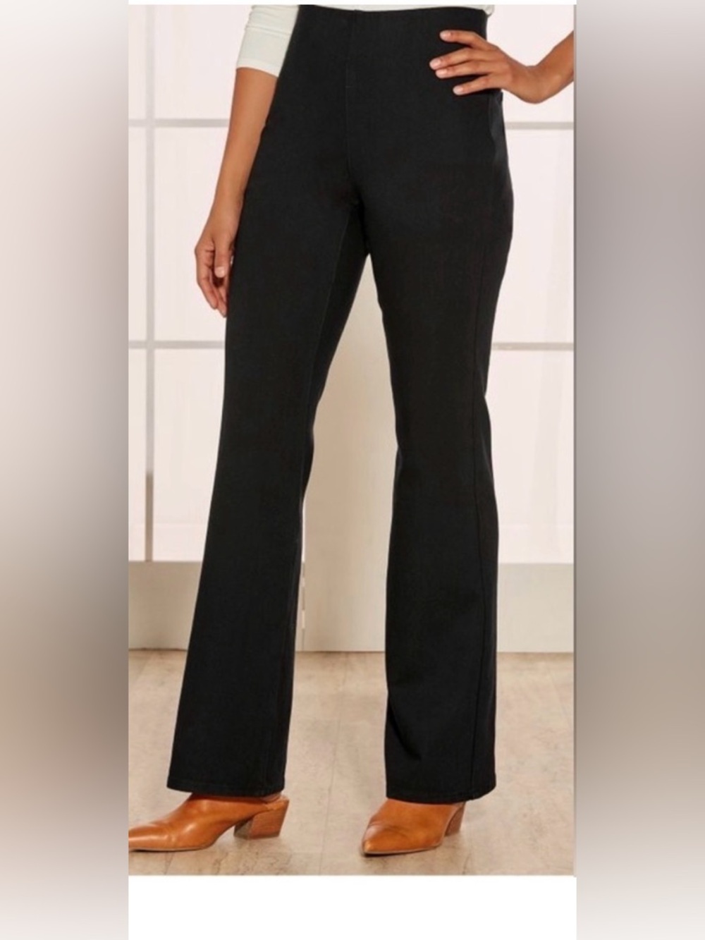NWT Petite Soft Surroundings The Ultimate Black Denim Pull-On Bootcut Jeans L